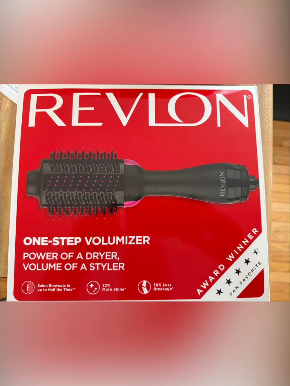 Revlon One-Step Volumizer Hot Air Brush - Black with Pink Accents